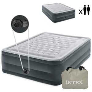 Materac łóżko do spania dwuosobowy z pompką automatyczną 203x152 cm INTEX 64418ND