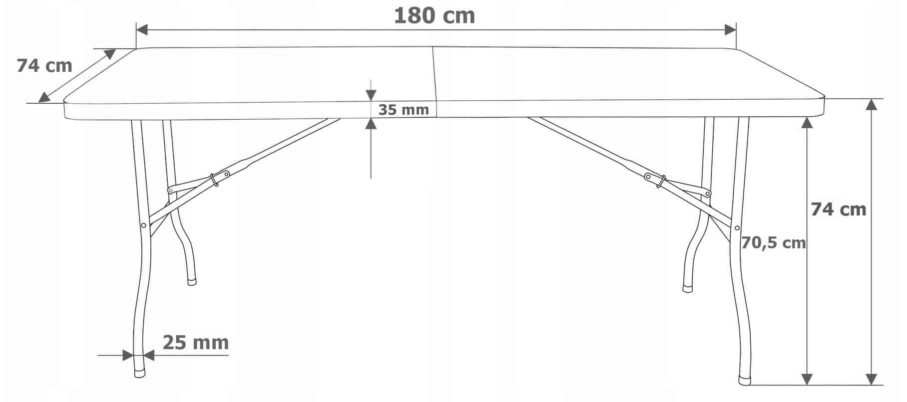 Duży stół składany ogrodowy cateringowy bankietowy rattan walizka 180cm czarny – zdjęcie 10