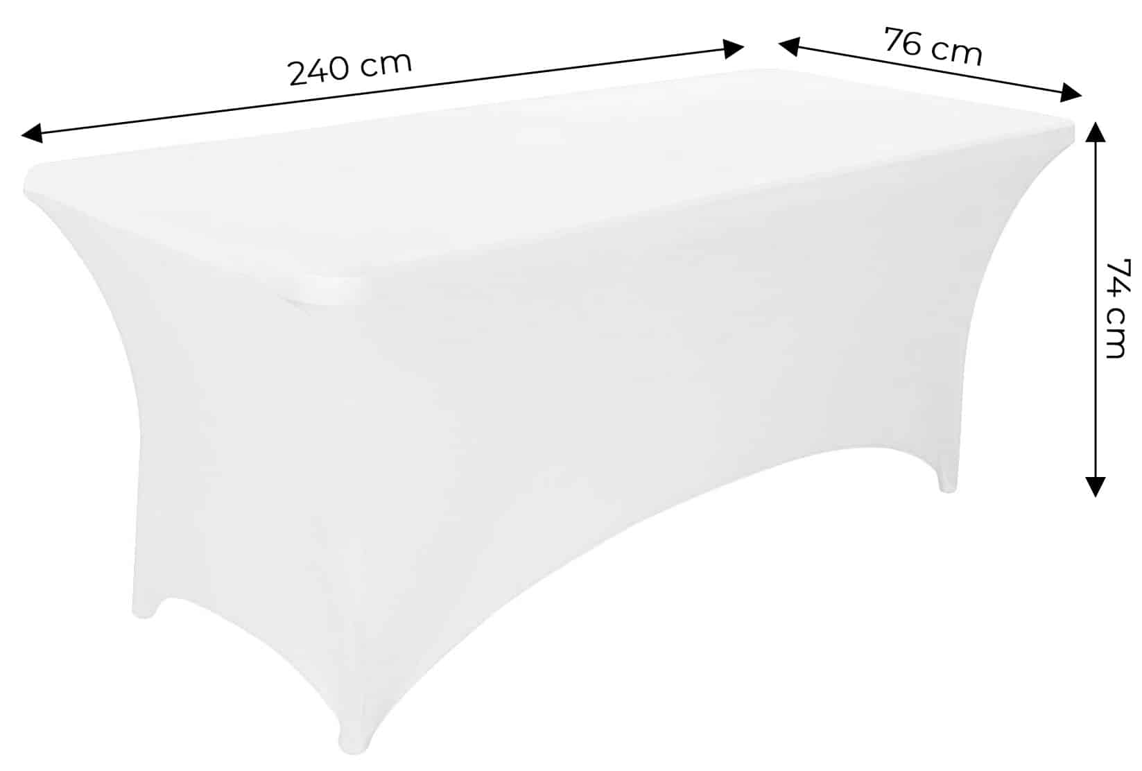 Obrus uniwersalny pokrowiec na stół cateringowy 240 cm 8FT biały elastyczny MultiGarden – zdjęcie 8