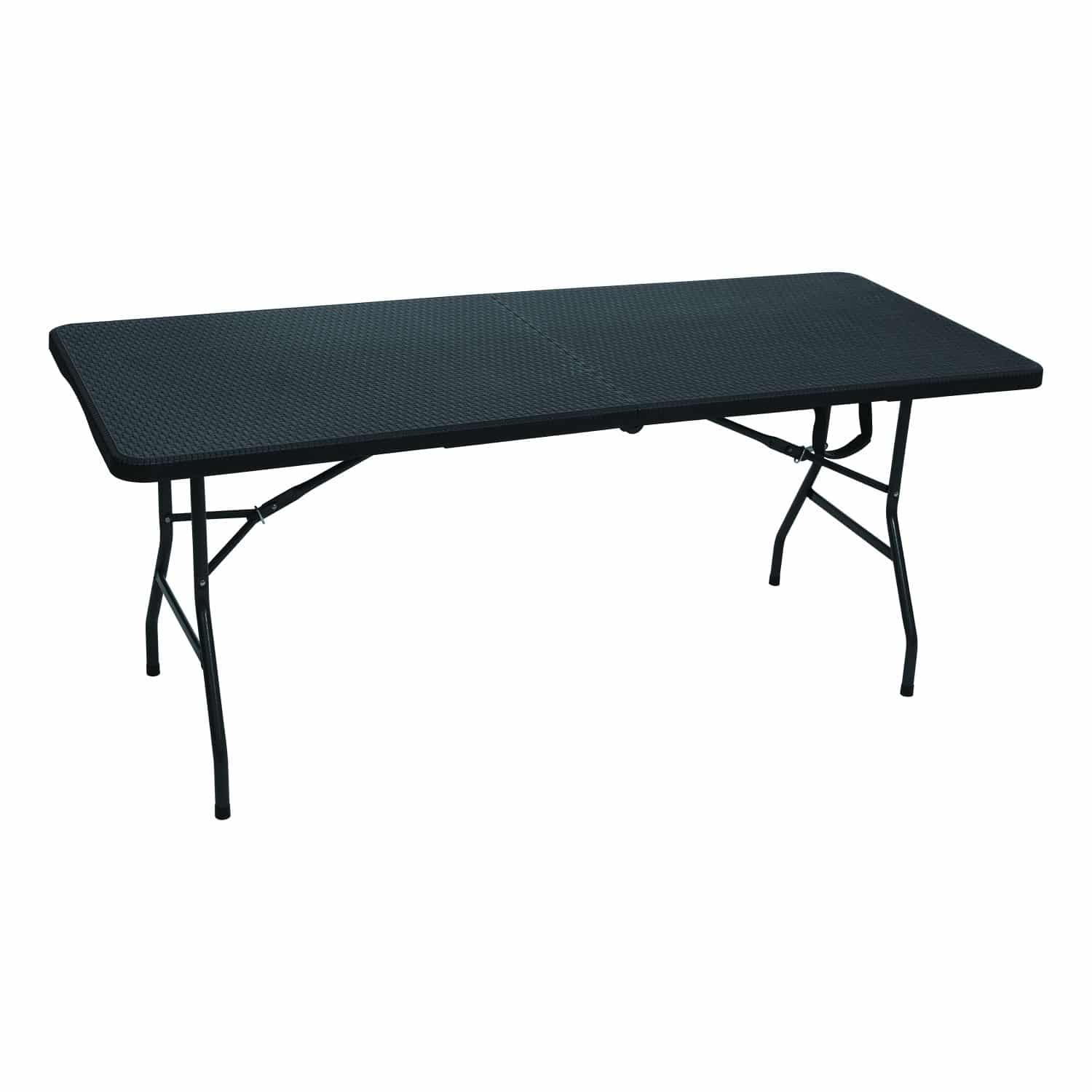 Duży stół składany ogrodowy cateringowy bankietowy rattan walizka 180cm czarny – zdjęcie 9