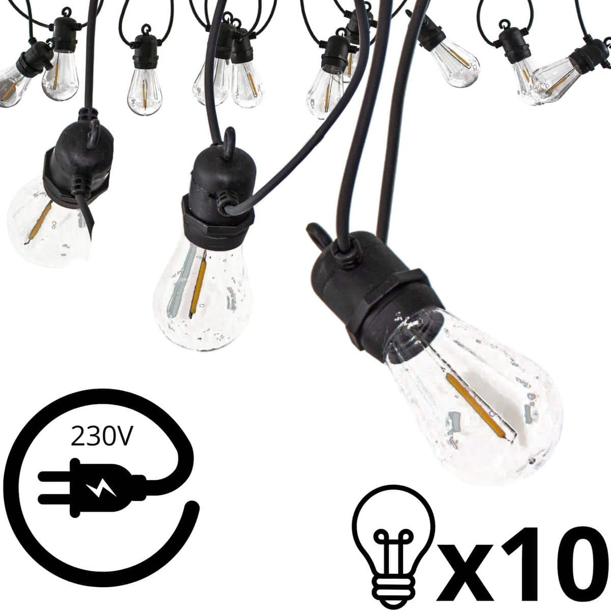 Party light girlanda zewnętrzna 10 żarówek 10LED 8m 230V