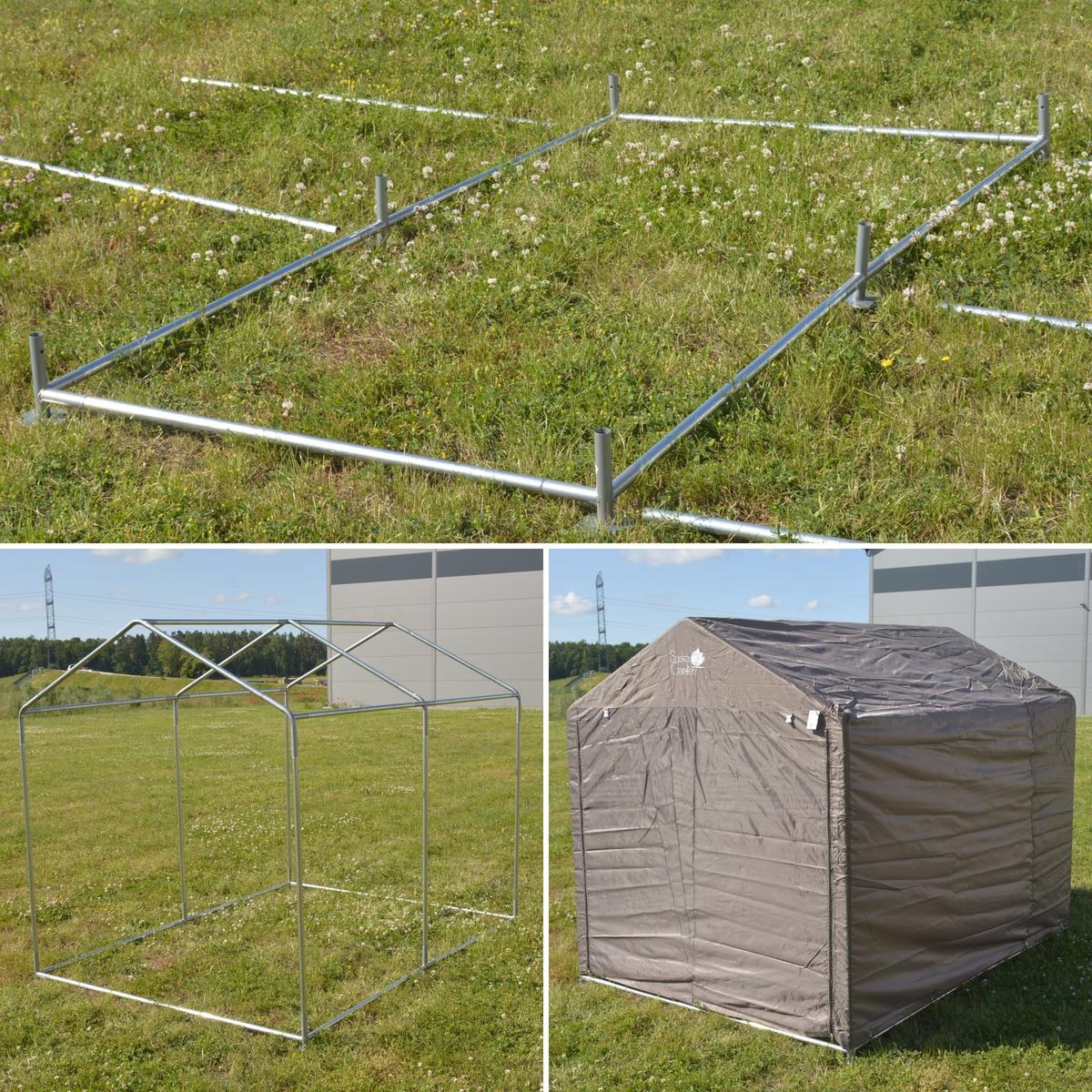 Pawilon garaż ogrodowy 1.57x2.19x1.7m szary SASKA GARDEN – zdjęcie 4