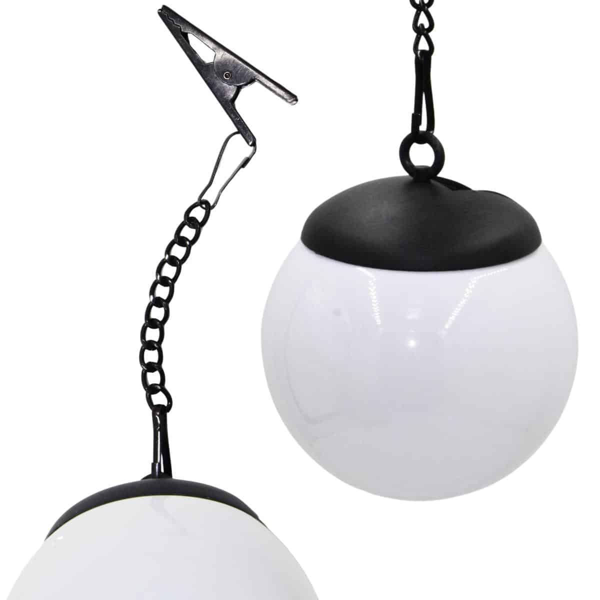 Lampa solarna plastikowa kula wisząca na klips 10x30cm kpl.2szt – zdjęcie 3