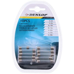 Zestaw bezpieczników szklanych DUNLOP 10szt