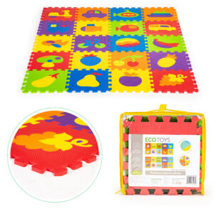 Mata piankowa edukacyjna EVA puzzle 20 elementów 148x119 cm ECOTOYS