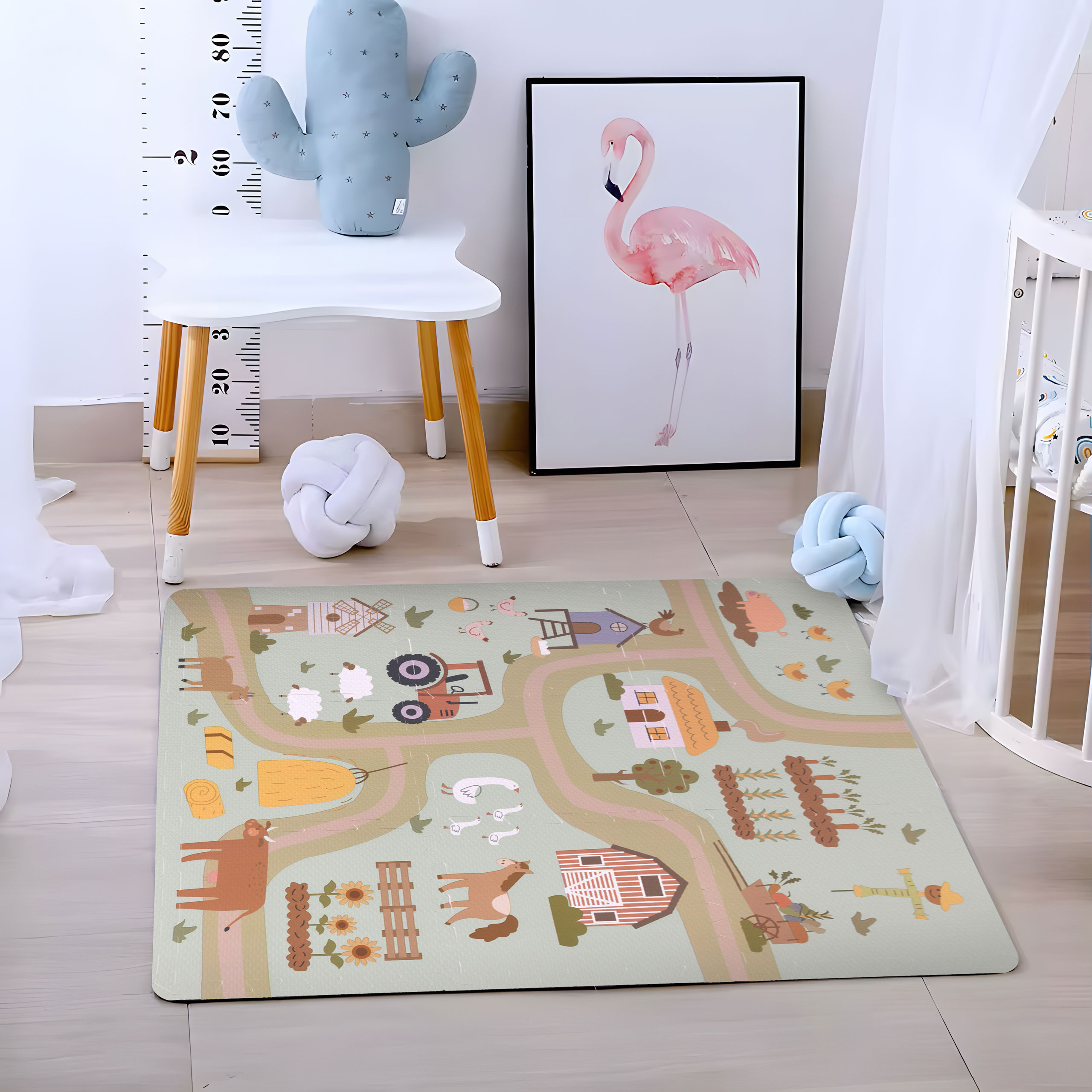 Duża mata piankowa EVA dla dzieci farma 90,5x90,5 cm 21 elementów ECOTOYS - obrazek 2