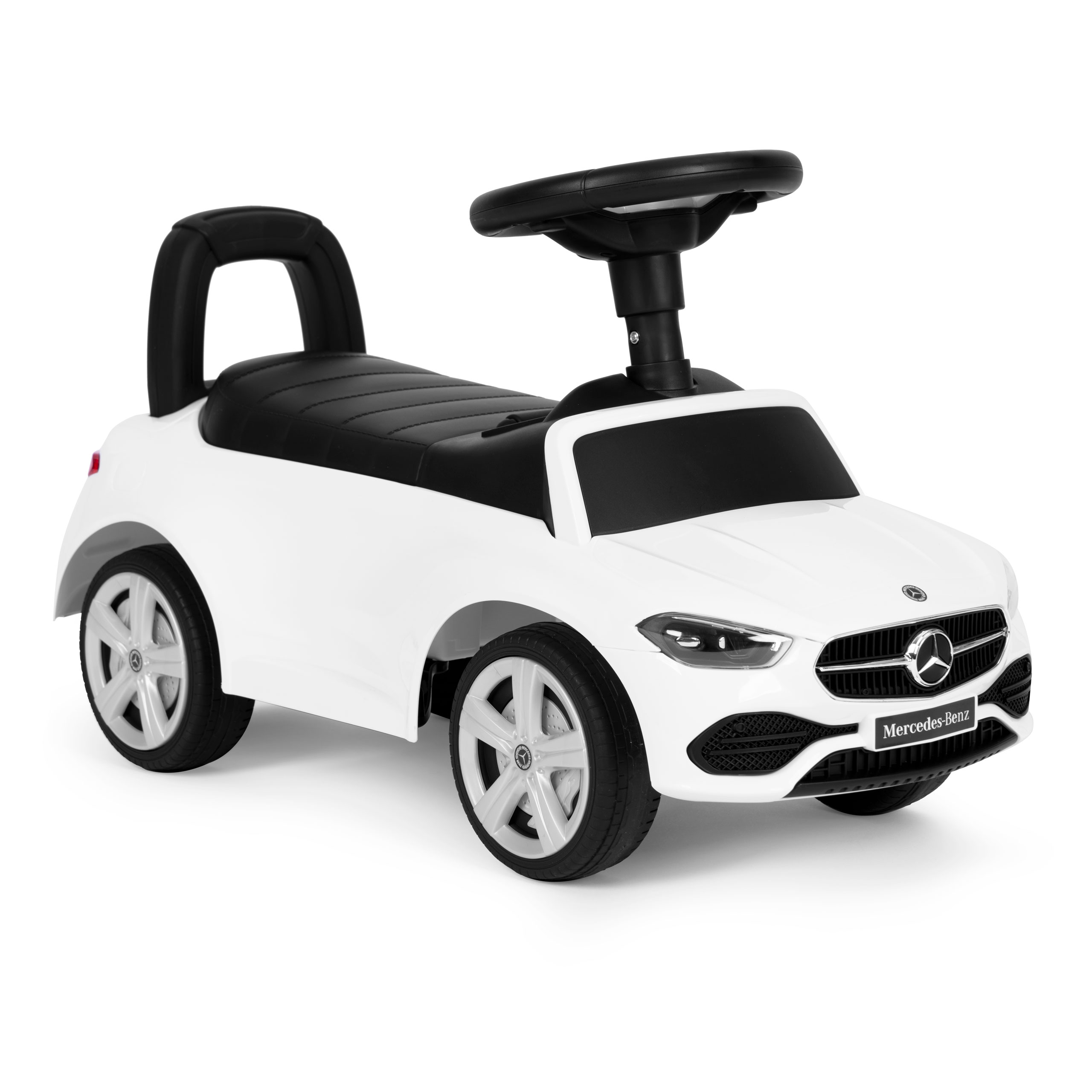 Jeździk autko Mercedes C CLASS interaktywna kierownica dźwięki biały - obrazek 2