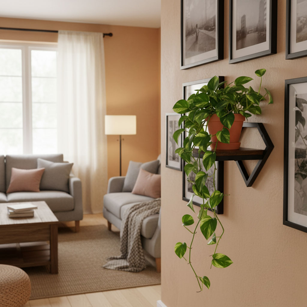 Kwietnik ścienny półka wisząca na kwiaty ozdoby loft diament ModernHome - obrazek 2