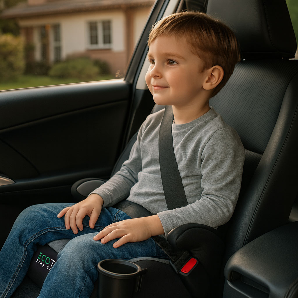Podkładka ISOFIX samochodowa siedzisko dla dzieci i-SIZE wzrost 125-150 cm uchwyt na napoje ECOTOYS - obrazek 2