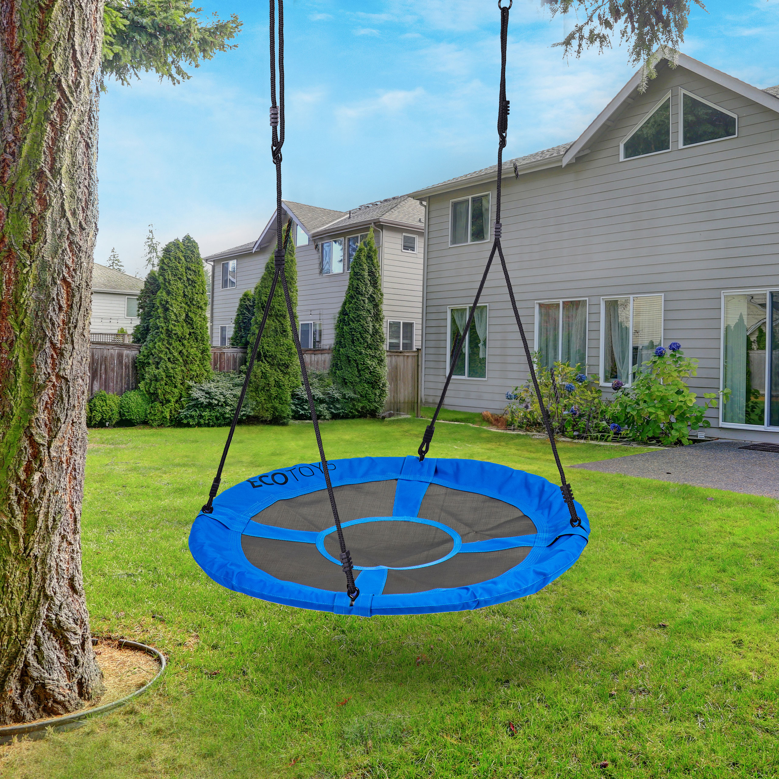 Huśtawka ogrodowa bocianie gniazdo 100 cm niebieska ECOTOYS - obrazek 2