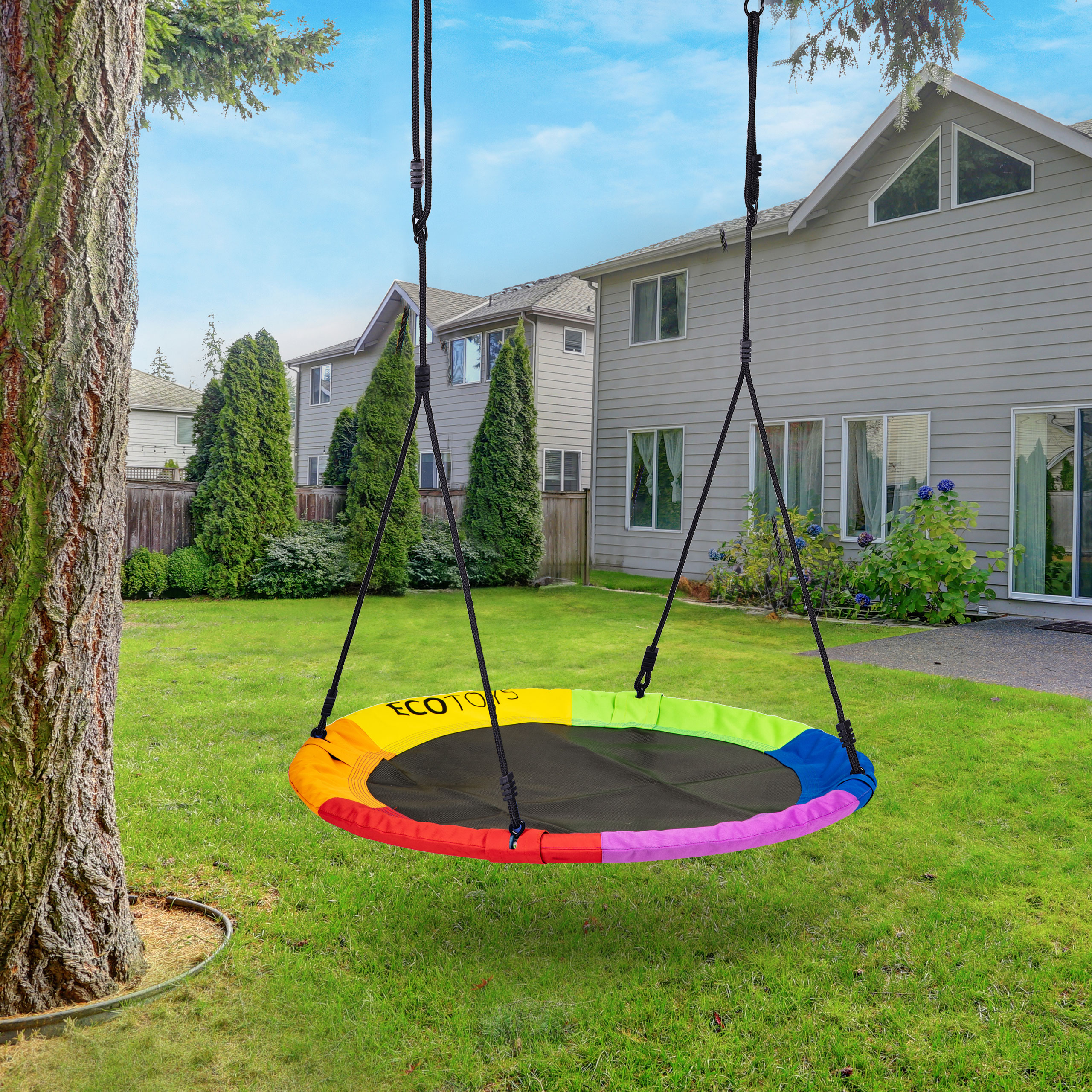 Huśtawka ogrodowa bocianie gniazdo 100 cm kolorowa ECOTOYS - obrazek 2