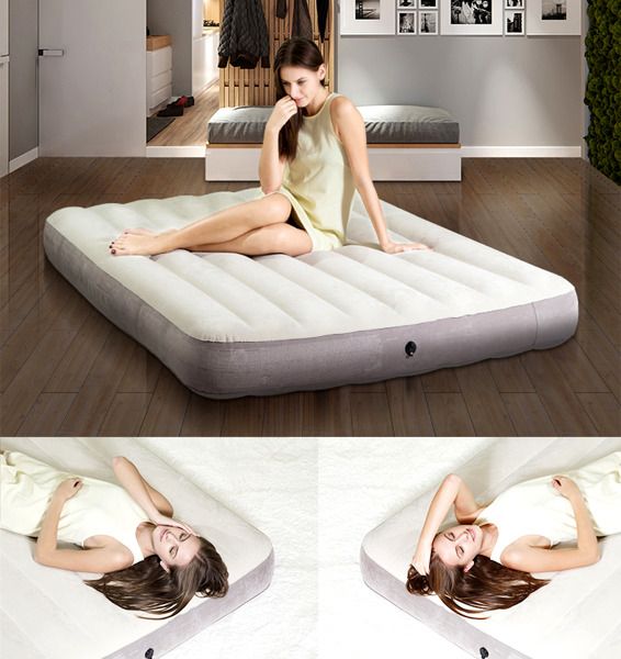Materac welurowy do spania dwuosobowy dmuchany 203x152 cm INTEX 64103 - obrazek 4