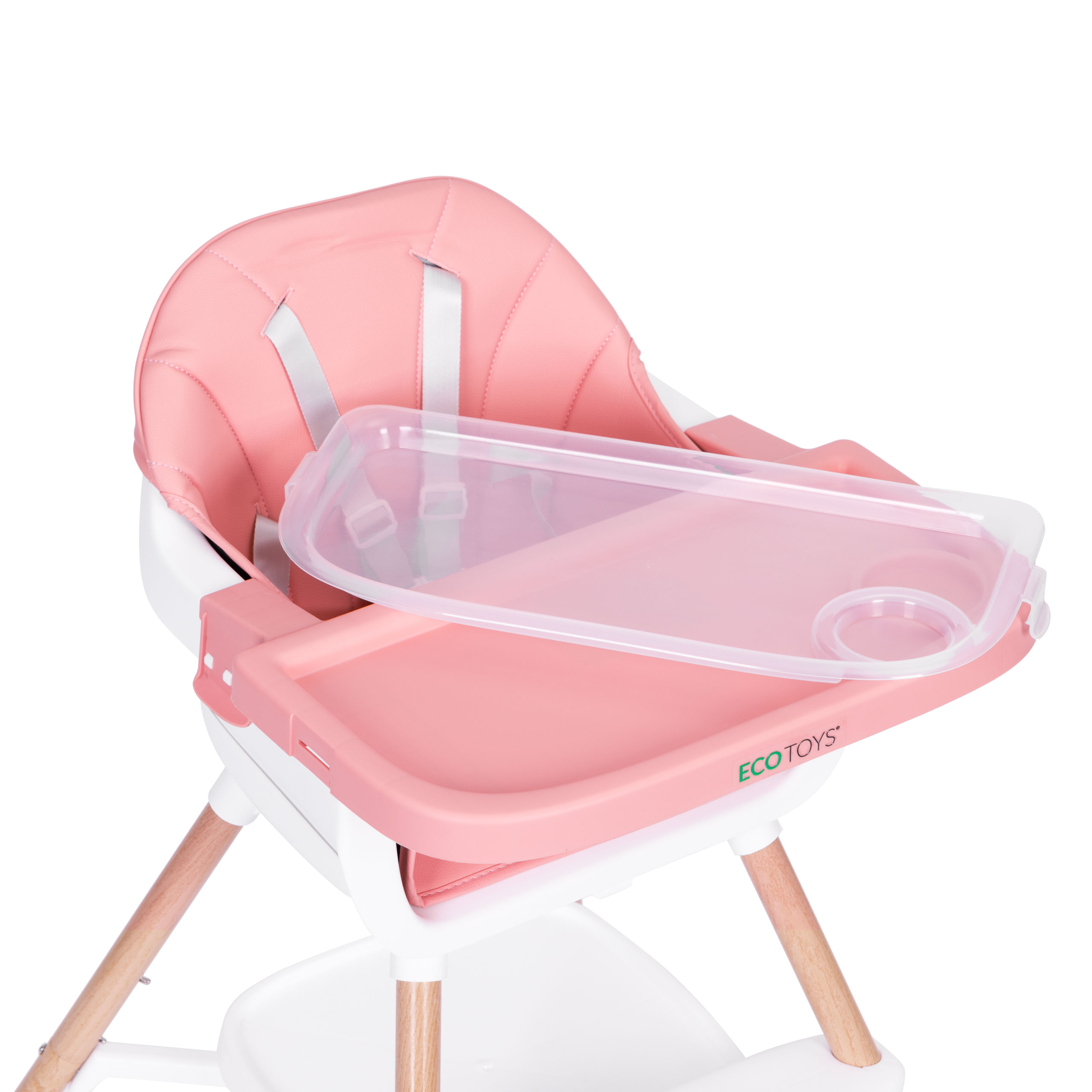 Fotelik krzesełko do karmienia dzieci 2w1 różowy ECOTOYS - obrazek 4