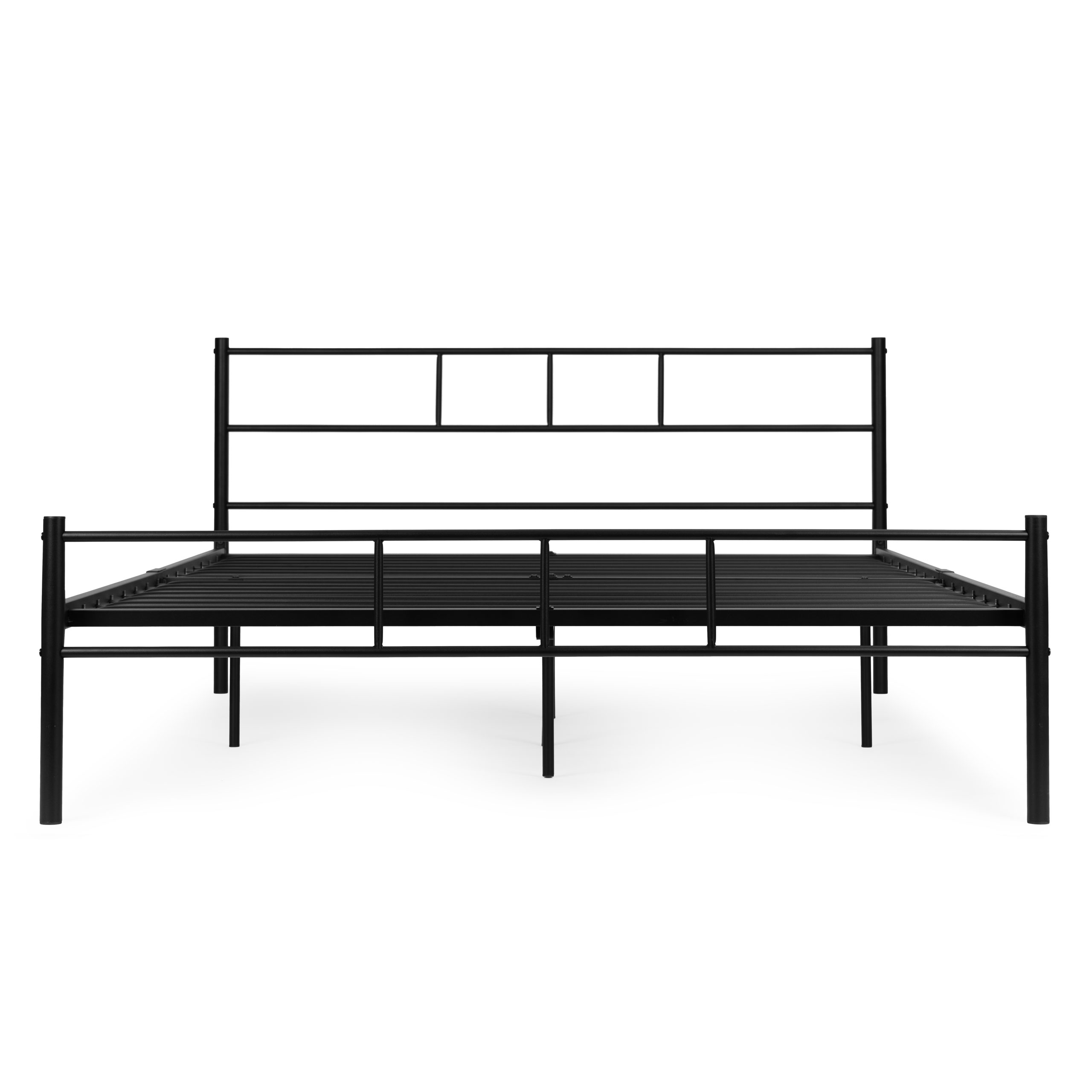 Łóżko metalowe 160x200 cm ze stelażem czarna rama ModernHome - obrazek 4