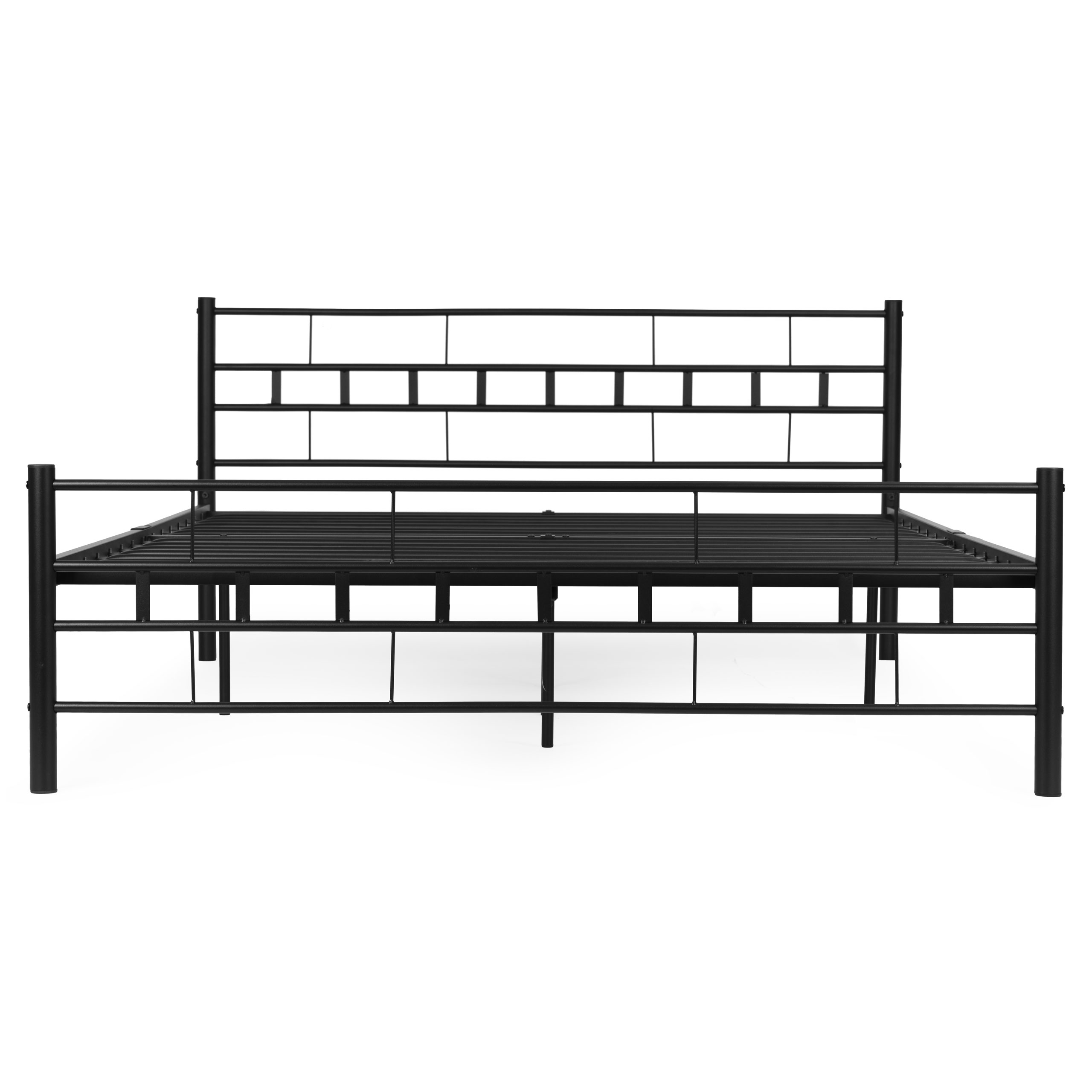 Łóżko metalowe 140x200 cm ze stelażem czarna rama ModernHome - obrazek 4
