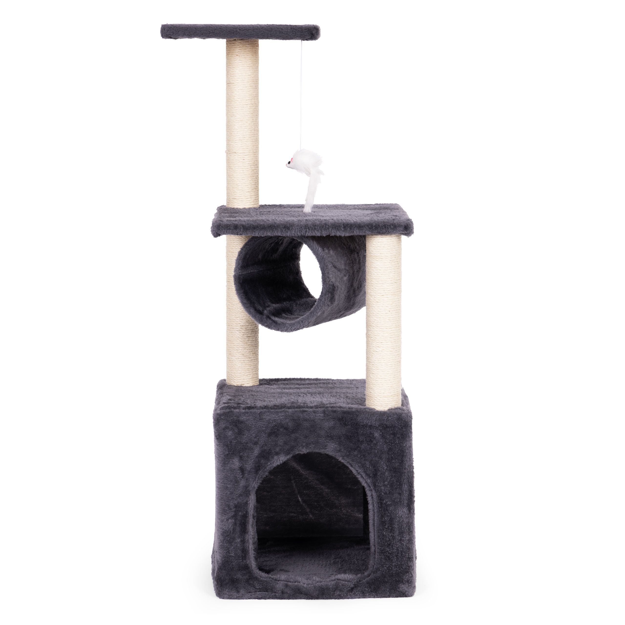 Drapak dla kota legowisko słupek wieża do drapania domek 94 cm szary Petsi - obrazek 4