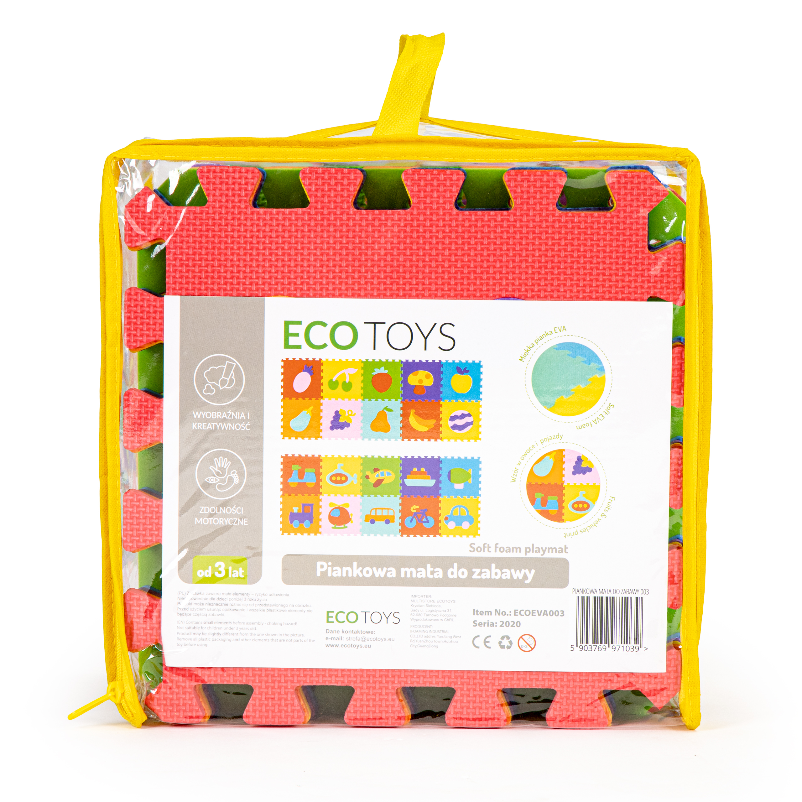 Mata piankowa edukacyjna EVA puzzle 20 elementów 148x119 cm ECOTOYS - obrazek 4